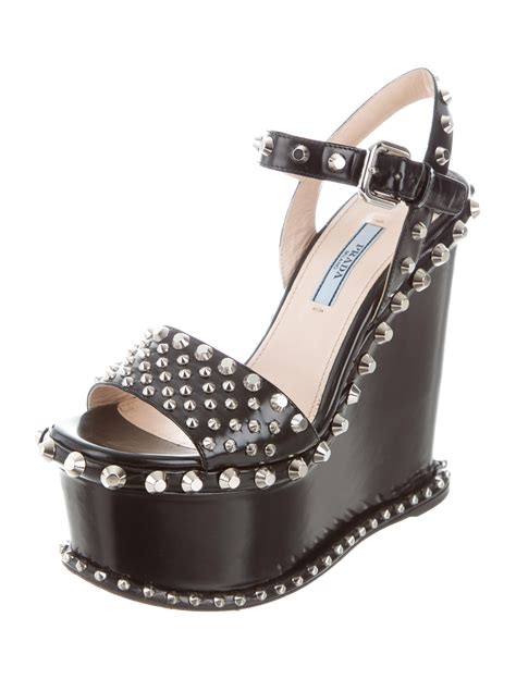 prada wedges sneakers|prada studded pony skin sandals.